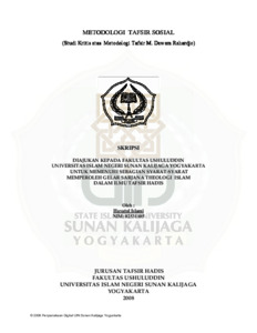 METODOLOGI TAFSIR SOSIAL (Studi Kritis Atas Metodologi Tafsir M. Dawam ...